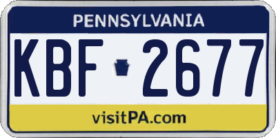 PA license plate KBF2677