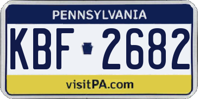 PA license plate KBF2682