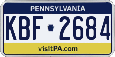 PA license plate KBF2684