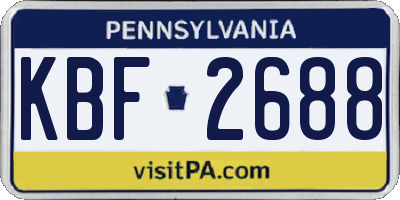 PA license plate KBF2688