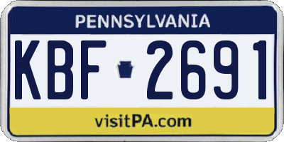 PA license plate KBF2691