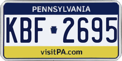 PA license plate KBF2695
