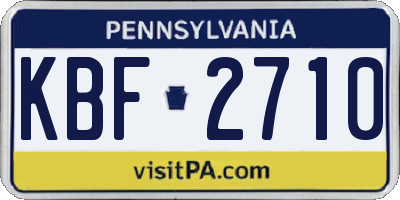 PA license plate KBF2710