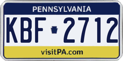 PA license plate KBF2712