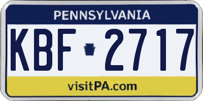 PA license plate KBF2717