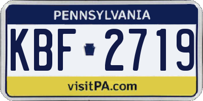 PA license plate KBF2719
