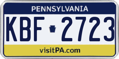 PA license plate KBF2723