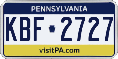 PA license plate KBF2727