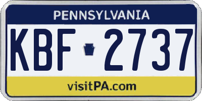 PA license plate KBF2737