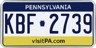 PA license plate KBF2739