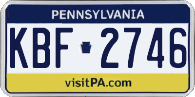 PA license plate KBF2746