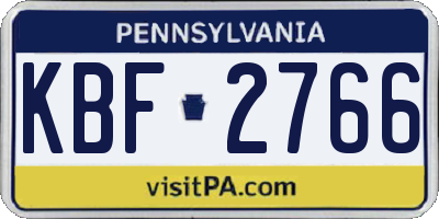 PA license plate KBF2766