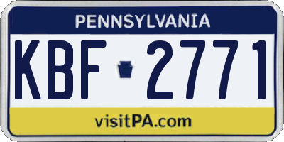 PA license plate KBF2771