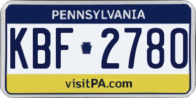 PA license plate KBF2780