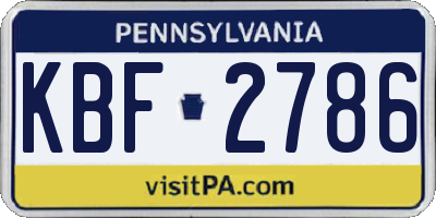 PA license plate KBF2786