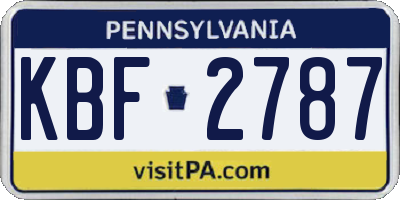 PA license plate KBF2787
