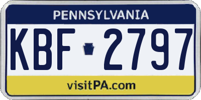 PA license plate KBF2797