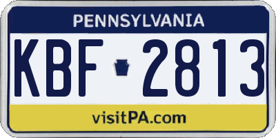 PA license plate KBF2813