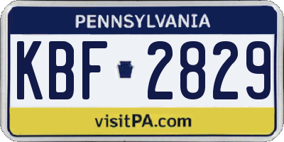 PA license plate KBF2829