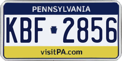 PA license plate KBF2856