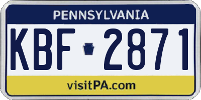 PA license plate KBF2871