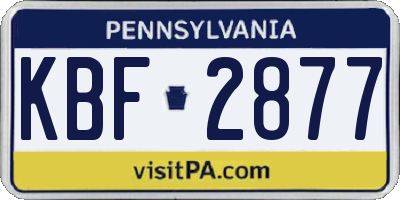 PA license plate KBF2877