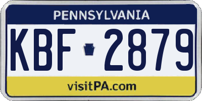 PA license plate KBF2879