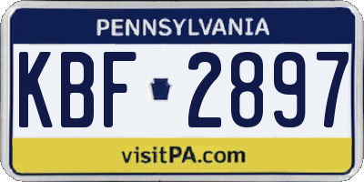 PA license plate KBF2897