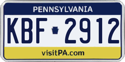 PA license plate KBF2912