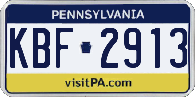 PA license plate KBF2913