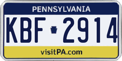 PA license plate KBF2914