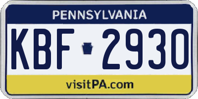 PA license plate KBF2930