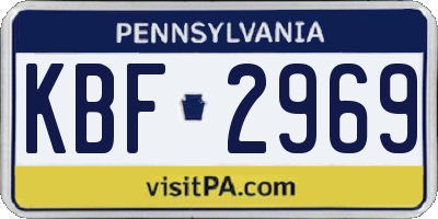PA license plate KBF2969