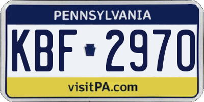 PA license plate KBF2970
