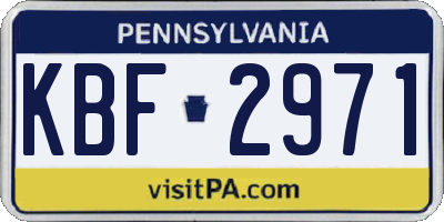 PA license plate KBF2971