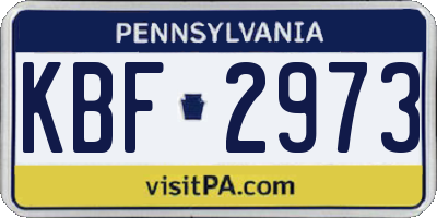 PA license plate KBF2973
