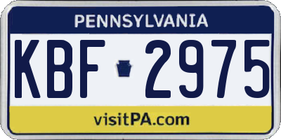 PA license plate KBF2975