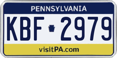 PA license plate KBF2979