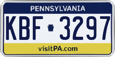 PA license plate KBF3297