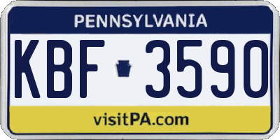 PA license plate KBF3590