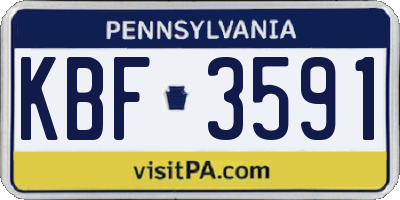 PA license plate KBF3591