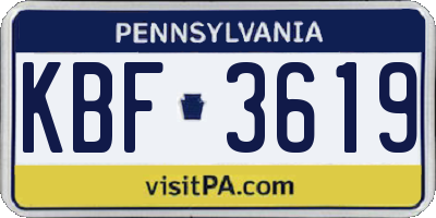 PA license plate KBF3619