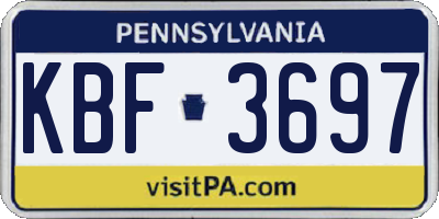 PA license plate KBF3697