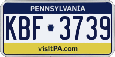 PA license plate KBF3739