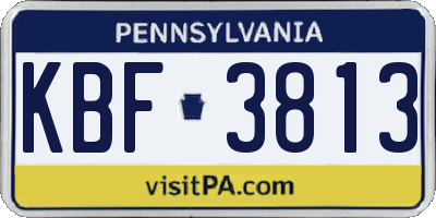 PA license plate KBF3813