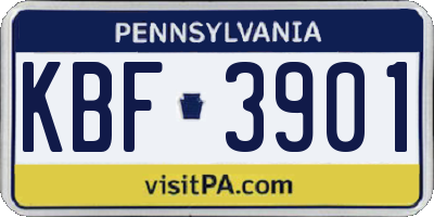 PA license plate KBF3901