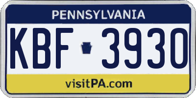 PA license plate KBF3930