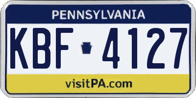 PA license plate KBF4127