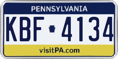 PA license plate KBF4134