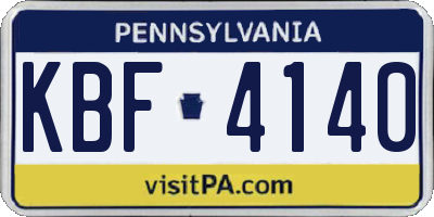 PA license plate KBF4140